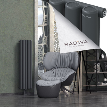 Mati Aluminium Radiator 1200x366 Dark Anthracite Bottom Middle 50mm