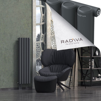 Mati Aluminium Radiator 1200x366 Dark Anthracite Bottom Left 50mm