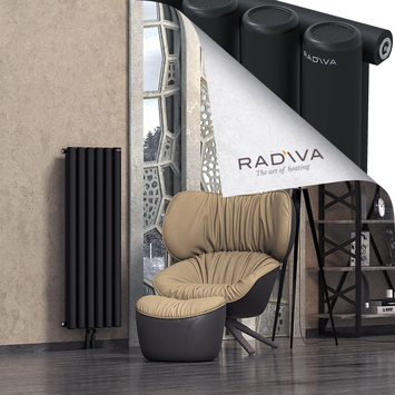 Mati Aluminium Radiator 1200x440 Black Bottom Middle 50mm