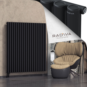 Mati Aluminium Radiator 1500x1476 Black Bottom Left 50mm