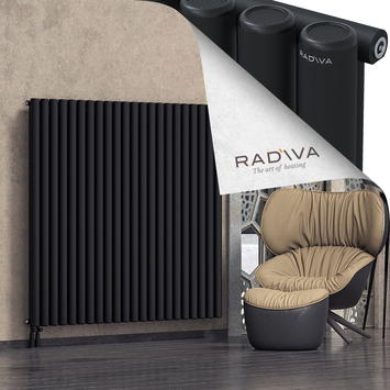 Mati Aluminium Radiator 1500x1624 Black Bottom Left 50mm