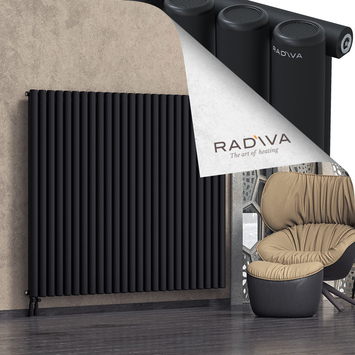 Mati Aluminium Radiator 1500x1846 Black Bottom Left 50mm