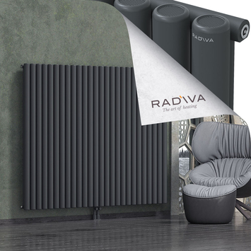 Mati Aluminium Radiator 1500x1920 Dark Anthracite Bottom Middle 50mm
