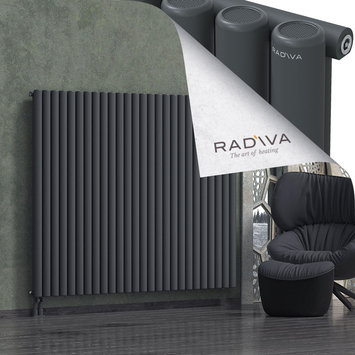 Mati Aluminium Radiator 1500x1920 Dark Anthracite Bottom Left 50mm
