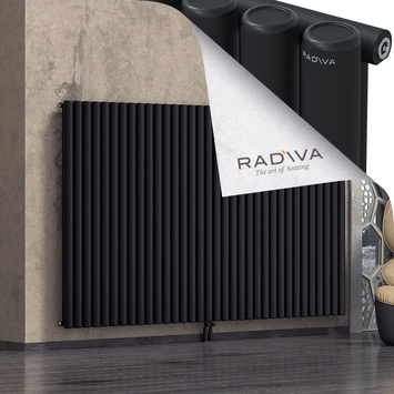 Mati Aluminium Radiator 1500x2512 Black Bottom Middle 50mm