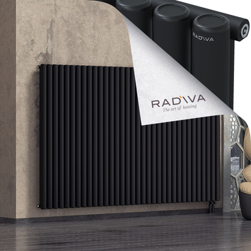 Mati Aluminium Radiator 1500x2512 Black Bottom Right 50mm