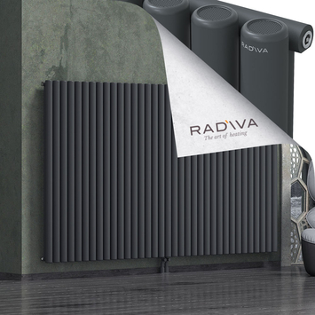 Mati Aluminium Radiator 1500x2586 Dark Anthracite Bottom Middle 50mm