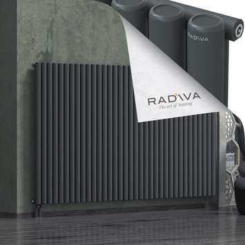 Mati Aluminium Radiator 1500x2586 Dark Anthracite Bottom Left 50mm