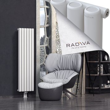 Mati Aluminium Radiator 1500x440 White Bottom Middle 50mm
