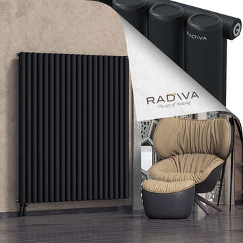 Mati Aluminium Radiator 1600x1476 Black Bottom Left 50mm
