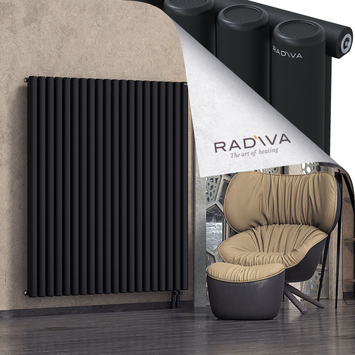 Mati Aluminium Radiator 1600x1476 Black Bottom Right 50mm
