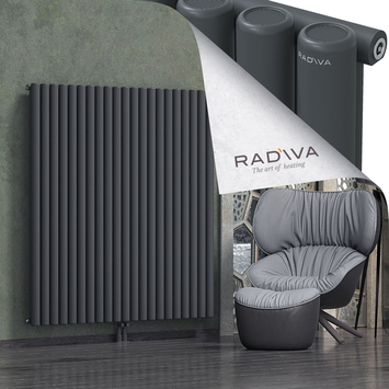 Mati Aluminium Radiator 1600x1550 Dark Anthracite Bottom Middle 50mm