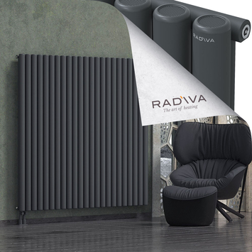 Mati Aluminium Radiator 1600x1698 Dark Anthracite Bottom Left 50mm