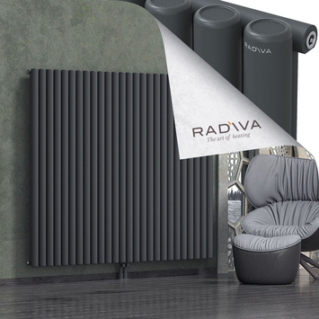 Mati Aluminium Radiator 1600x1920 Dark Anthracite Bottom Middle 50mm