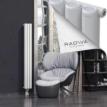 Mati Aluminium Radiator 1600x218 White Bottom Middle 50mm