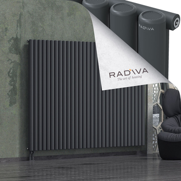 Mati Aluminium Radiator 1600x2216 Dark Anthracite Bottom Left 50mm