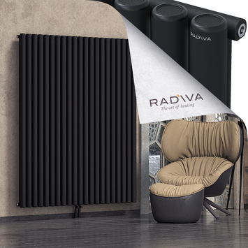 Mati Aluminium Radiator 1800x1550 Black Bottom Middle 50mm
