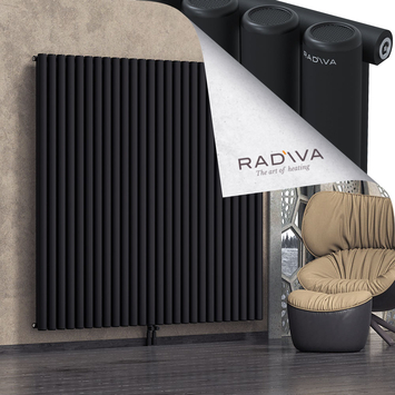 Mati Aluminium Radiator 1800x1920 Black Bottom Middle 50mm