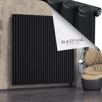 Mati Aluminium Radiator 1800x2068 Black Bottom Right 50mm