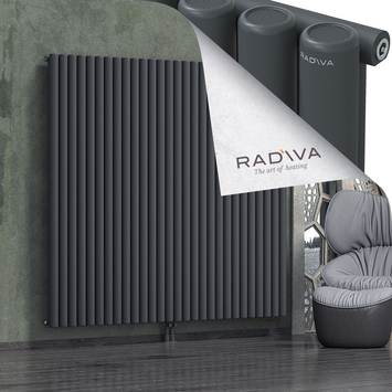 Mati Aluminium Radiator 1800x2068 Dark Anthracite Bottom Middle 50mm