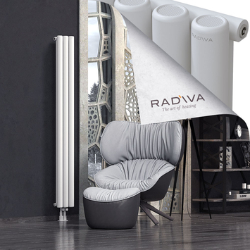 Mati Aluminium Radiator 1800x218 White Bottom Middle 50mm