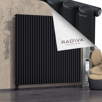 Mati Aluminium Radiator 1800x2216 Black Bottom Left 50mm