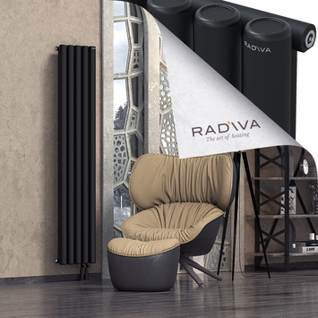 Mati Aluminium Radiator 1800x366 Black Bottom Right 50mm