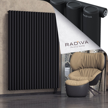 Mati Aluminium Radiator 1900x1550 Black Bottom Right 50mm