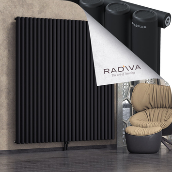Mati Aluminium Radiator 1900x1920 Black Bottom Middle 50mm