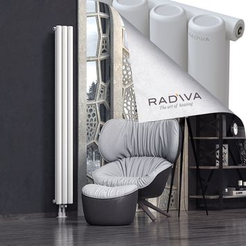Mati Aluminium Radiator 1900x218 White Bottom Middle 50mm