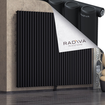 Mati Aluminium Radiator 1900x2512 Black Bottom Middle 50mm