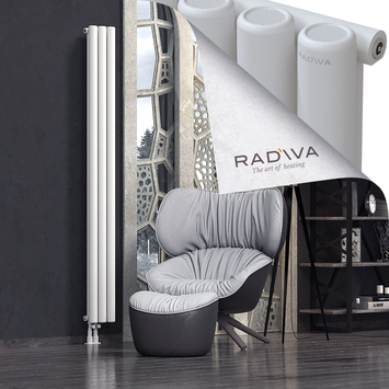 Mati Aluminium Radiator 2000x218 White Bottom Left 50mm