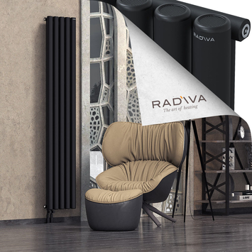 Mati Aluminium Radiator 2000x366 Black Bottom Left 50mm