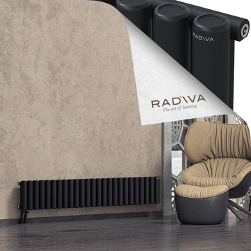 Mati Aluminium Radiator 300x1846 Black Bottom Left 50mm