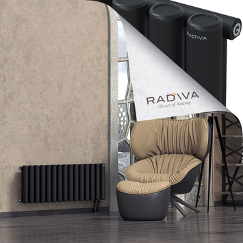 Mati Aluminium Radiator 400x1106 Black Bottom Right 50mm