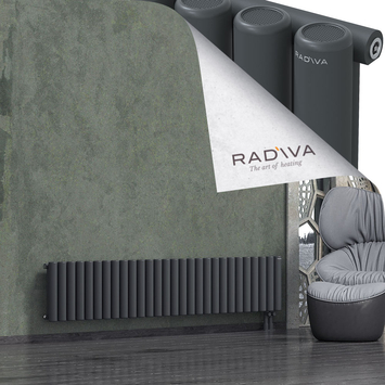 Mati Aluminium Radiator 400x2068 Dark Anthracite Bottom Right 50mm