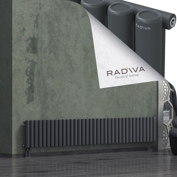 Mati Aluminium Radiator 400x2586 Dark Anthracite Bottom Left 50mm