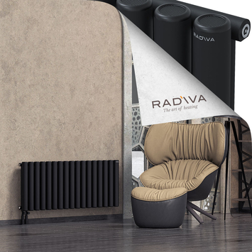 Mati Aluminium Radiator 500x1254 Black Bottom Left 50mm