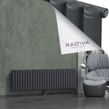 Mati Aluminium Radiator 500x1994 Dark Anthracite Bottom Middle 50mm