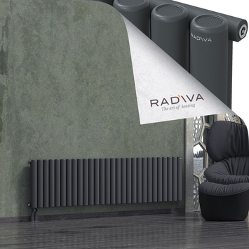 Mati Aluminium Radiator 500x2068 Dark Anthracite Bottom Left 50mm