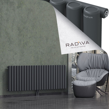 Mati Aluminium Radiator 600x1772 Dark Anthracite Bottom Middle 50mm