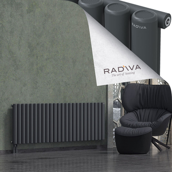 Mati Aluminium Radiator 600x1772 Dark Anthracite Bottom Left 50mm