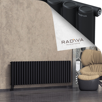 Mati Aluminium Radiator 600x1994 Black Bottom Left 50mm