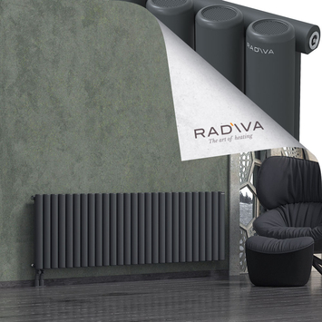 Mati Aluminium Radiator 600x1994 Dark Anthracite Bottom Left 50mm