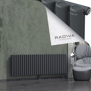 Mati Aluminium Radiator 600x2068 Dark Anthracite Bottom Middle 50mm