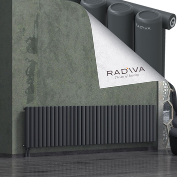Mati Aluminium Radiator 600x2586 Dark Anthracite Bottom Left 50mm