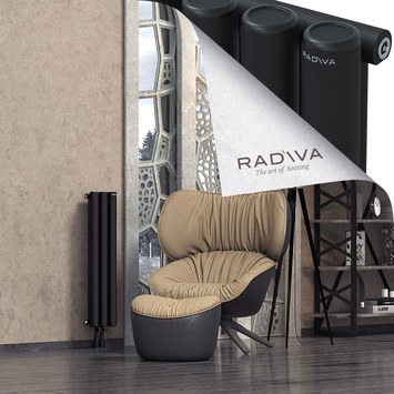 Mati Aluminium Radiator 900x218 Black Bottom Middle 50mm
