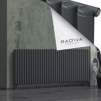 Mati Aluminium Radiator 900x2586 Dark Anthracite Bottom Left 50mm