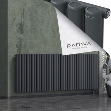 Mati Aluminium Radiator 900x2586 Dark Anthracite Bottom Right 50mm