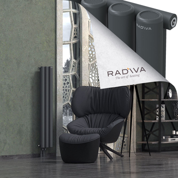 Mati Radiateur En Aluminium 1200x218 Anthracite Foncé Bas à gauche 50mm